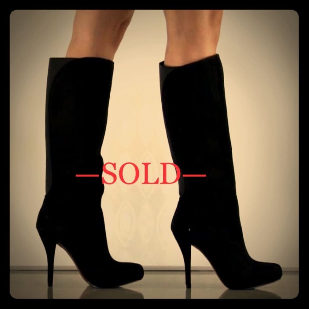 Enzo Angiolini Black Suede Knee Boots